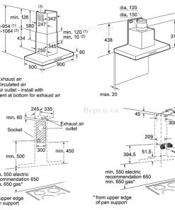 máy hút mùi gắn tường Bosch DWB097E50B