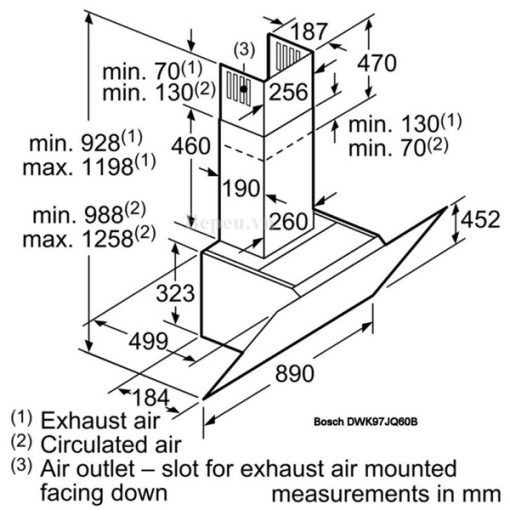 Máy hút mùi Nghiêng Bosch DWK97JQ60B