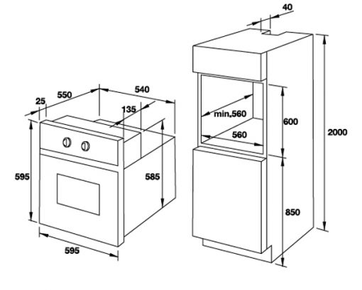 lò nướng hấp Hafele HO-T60B 535.02.711