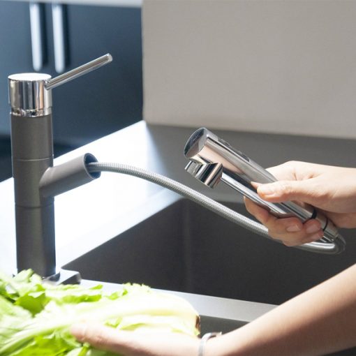 Vòi rửa bát hafele HF-GI511 màu xám 569.15.511