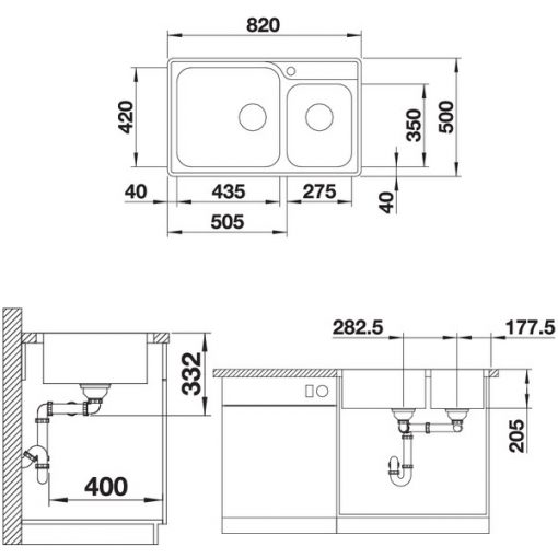 chậu rửa bát blanco lemis XL 8 570.27.180