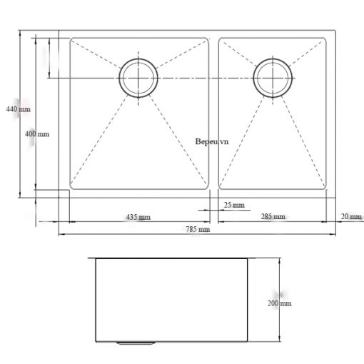 chậu rửa bát âm blanco Quatrus R15 570.27.170