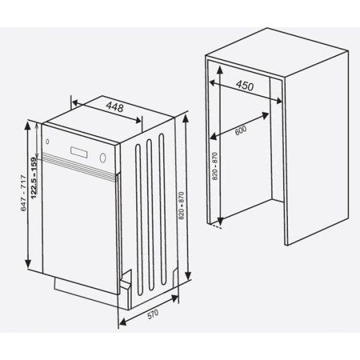 Máy rửa bát Hafele HDW-HI45A âm bán phần 533.23.275