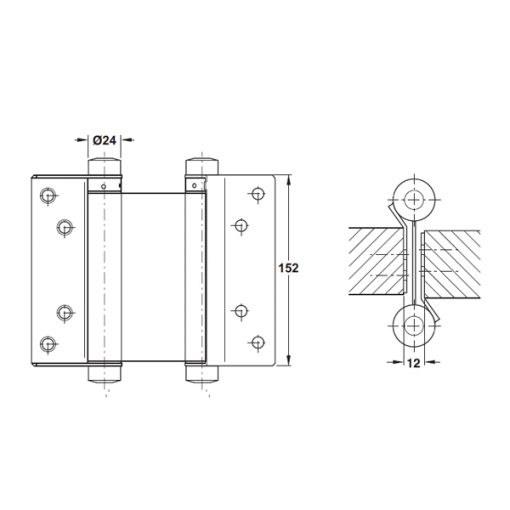 Bản lề đóng mở hai chiều hafele 927.97.030