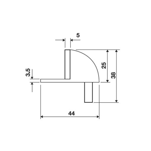 kích thước chặn cửa hafele 489.70.230 màu inox mờ