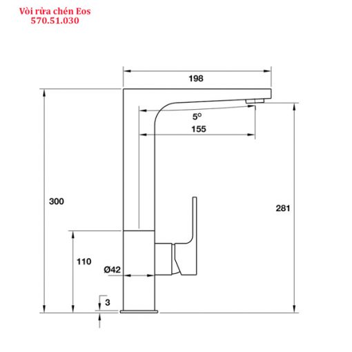 kích thước Vòi bếp Hafele Titus HT-C281 570.51.030