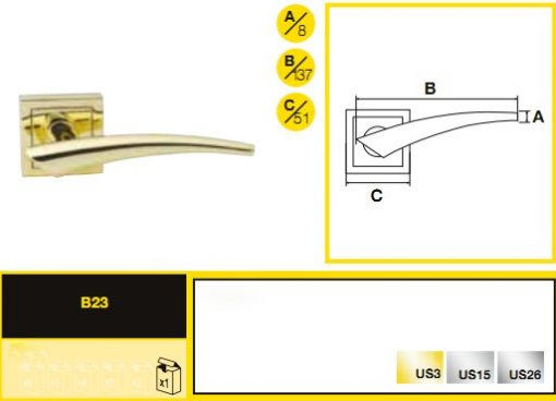 lever handle yale B23 Series