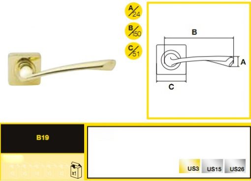 Tay khóa gạt Yale B19