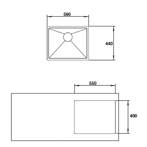 kích thước chậu rửa Hafele 567.20.397