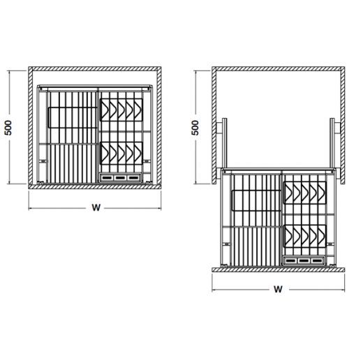 kích thước giá úp bát đĩa hafele 549.03.155 gắn cánh 800mm