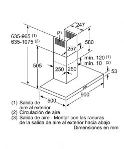kích thước máy hút mùi bosch DWB97FM50