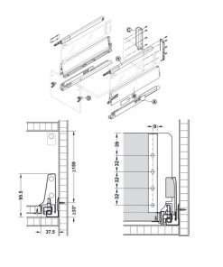 lắp đặt Ray hộp blum tandembox antaro X2