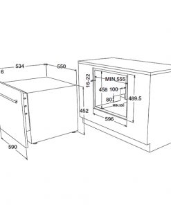 kích thước Máy rửa bát mini âm tủ Hafele HDW-I50A 538.21.240