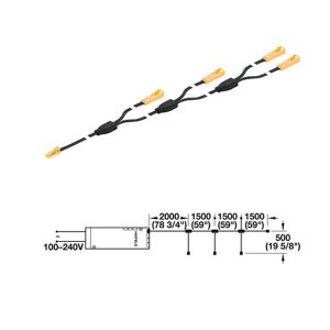 dây nối chia 4 đèn hệ 12V 833.74.773