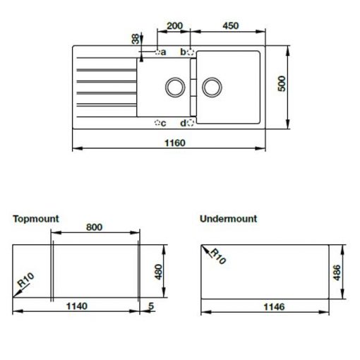 kích thước chậu đá Hafele Antonius HS-GDD11650