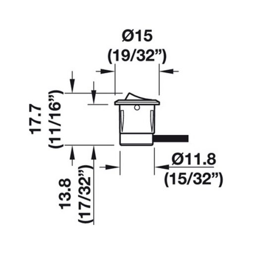 kích thước công tắc bật tắt hafele 833.89.106
