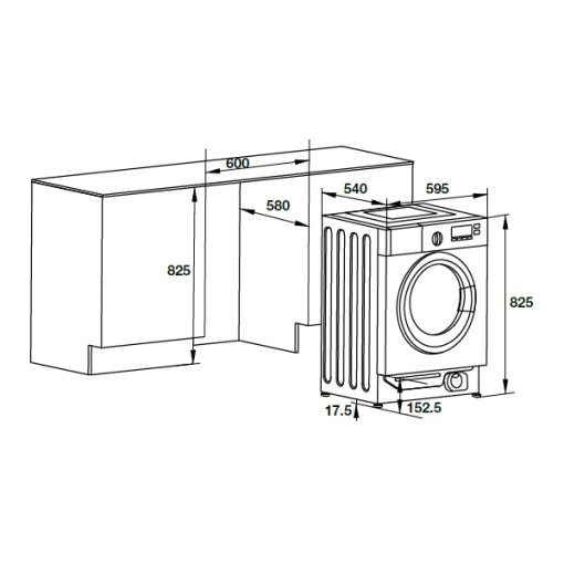 kích thước Máy giặt âm tủ hafele HW-B60A 538.91.080