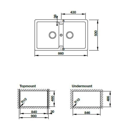 kích thước chậu đá Hafele Antonius HS-GD8650