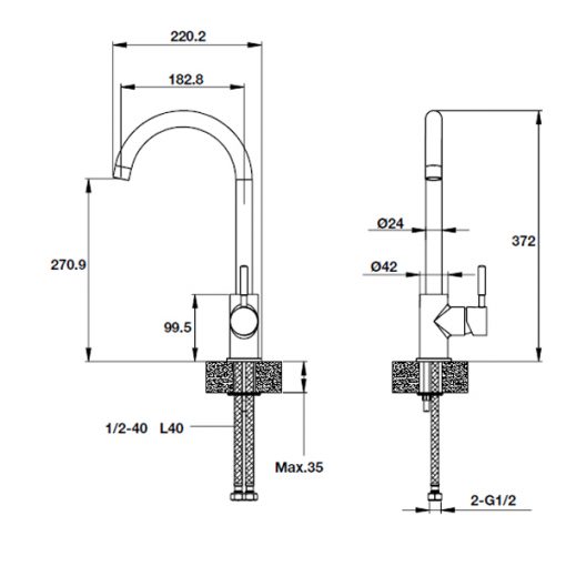 vòi bếp hafele Augustus HT-270