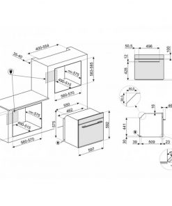 kích thước lò nướng Smeg SF6102PZS