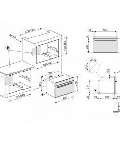 kích thước LÒ HẤP KẾT HỢP NƯỚNG SMEG SF4604VCNR1