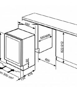 kích thước tủ rượu Smeg CVI638RWN2