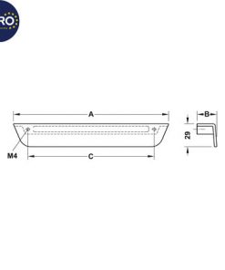 kích thước tay nắm tủ hafele 106.60.041