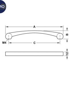 kích thước tay nắm tủ hafele 110.34.286