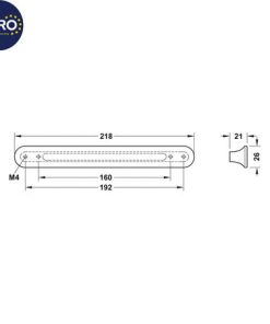 kích thước tay nắm tủ hafele 106.61.464