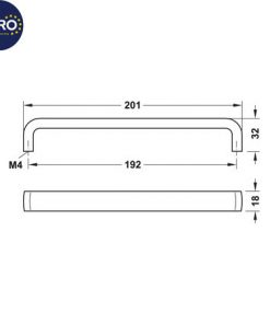 kích thước tay nắm tủ hafele 106.69.237