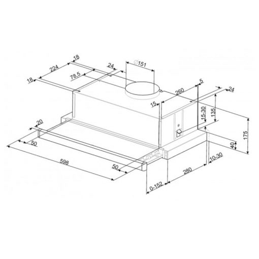 kích thước máy hút mùi SMEG kset61e