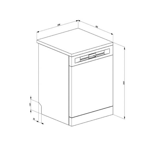 kích thước máy rửa bát độc lập lv612sve