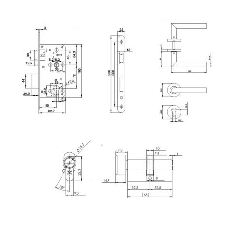 Bộ khóa cửa vệ sinh hafele DIY 489.10.660 kiểu chữ G