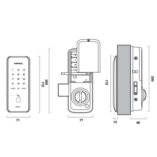 Khóa điện tử Hafele ER5100 912.05.319