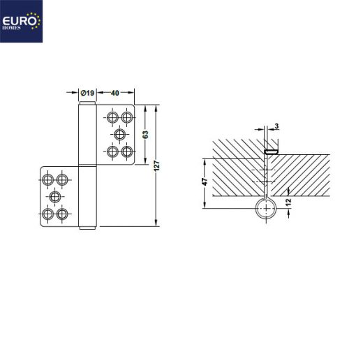 kích thước Bản lề nâng hạ Hafele 926.13.903