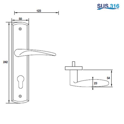 Tay nắm gạt đế dài Hafele 903.78.590