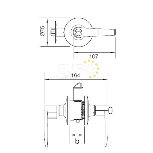 Kích thước khóa cửa hafele 489.10.170 ss