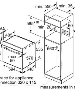 Kích thước Lò nướng Bosch HBS534BS0B