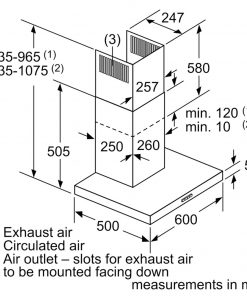 Kích thước Máy hút mùi Bosch DWB66DM50B