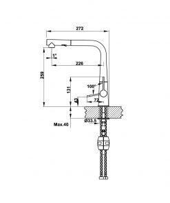 Kích thước Vòi bếp Hafele Hydros HT-C295 570.82.200