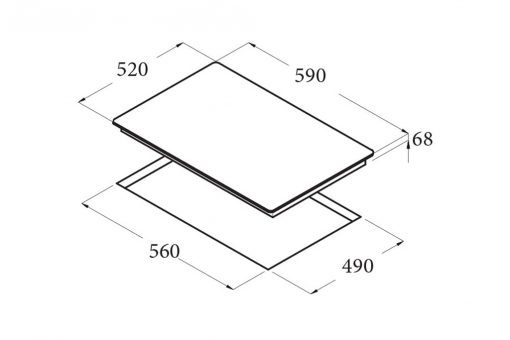 Kích thước Bếp từ Cata IB 604 BK