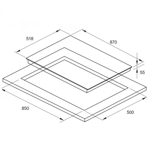 Kích thước BẾP TỪ FAGOR 3IF-ZONE95AC