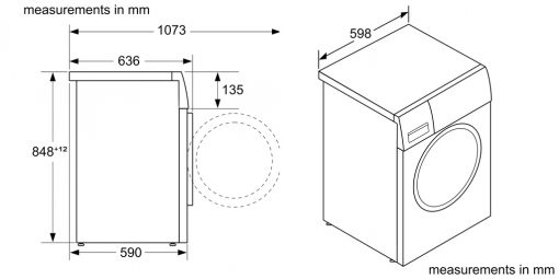 Kích thước máy giặt bosch WAV28K40