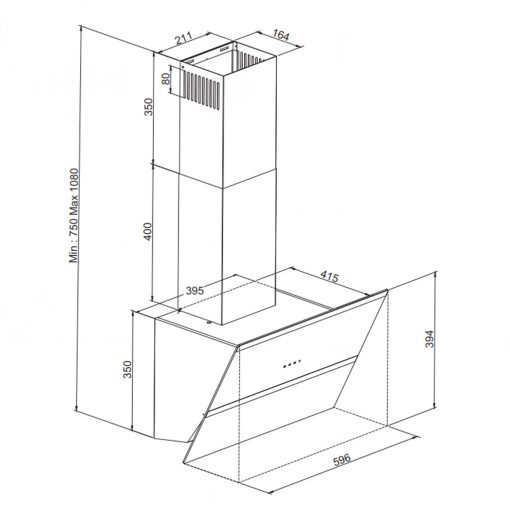 Kích thước MÁY HÚT MÙI FAGOR 3CFT-901N