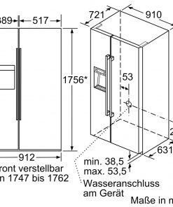 Kích thước Tủ lạnh thông minh Bosch KAD92HB31