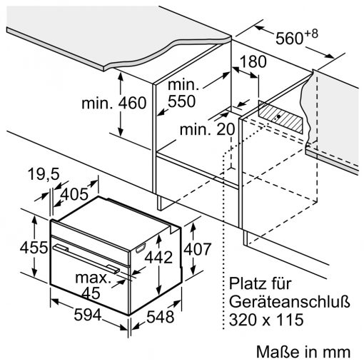 Kích thước Lò nướng Bosch CBG635BS3