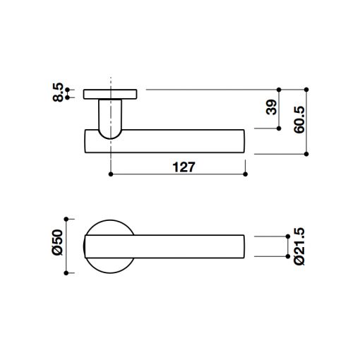 Kích thước Khóa cửa hafele 905.99.541