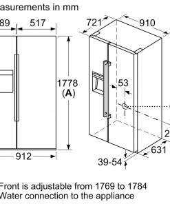 Kích thước TỦ LẠNH BOSCH KAD92HBFP