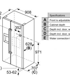 Kích thước Tủ lạnh Bosch KAD93VIFPG